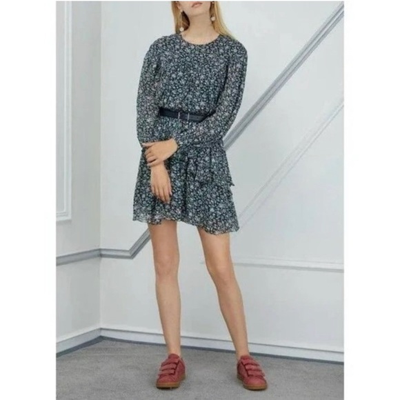 Isabel Marant Etoile Floral Tiered Pleated Multicolor Java Dress 36 - Picture 4 of 12